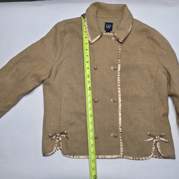 GAP Women's Tan Wool Jacket with Bow Accents - Picture 8 of 10